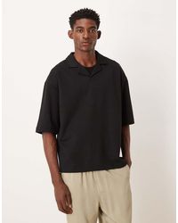 ASOS - Heavyweight Oversized Half Sleeve Revere Polo - Lyst