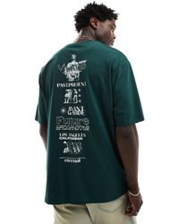 ASOS - Camiseta verde oscuro extragrande con estampado renacentista en la espalda - Lyst
