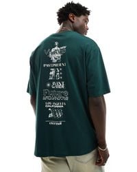 ASOS - T-shirt oversize verde scuro con stampa rinascimentale sul retro - Lyst
