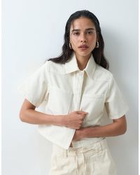 ASOS - Chemise courte en jean - écru - Lyst