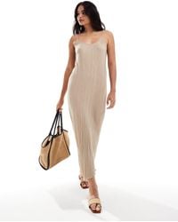 Vero Moda - Plisse Jersey Maxi Dress With Asymmetric Hem - Lyst