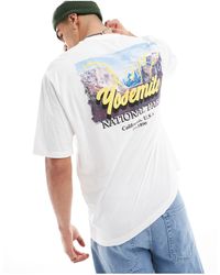ASOS - T-shirt oversize avec paysage au dos et inscription à l'avant - Lyst