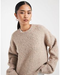 Miss Selfridge - Pull ample en bouclé - champignon - Lyst