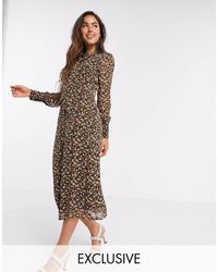 fashion union midi dress in heart print