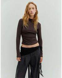 Pull&Bear - Hoogsluitende Top - Lyst