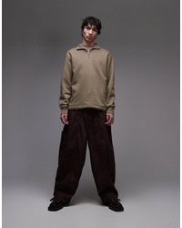 TOPMAN - 1/4 Zip Sweatshirt - Lyst