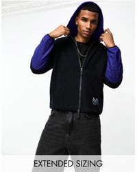 Armani Exchange - Contrast Fabric Fleece Zip Thru Hoodie - Lyst