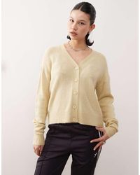 Collusion - Fluffy Knitted V Neck Cardigan - Lyst
