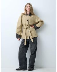 Object - Tie-waist Short Jacket With Contrast Details - Lyst