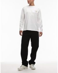 Carhartt - Denim Jeans Met Rechte Pijpen En Enkel Kniestuk - Lyst