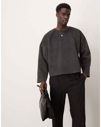 ASOS - Sudadera De Corte Cuadrado Ultragrande De Felpa Texturizada De -Marrón - Lyst