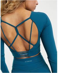 Gym King - Dominate Strappy Open Back Cropped Long Sleeve Top - Lyst