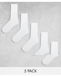 Jack & Jones - Pack De 5 Pares De Calcetines De Tenis En De - Lyst