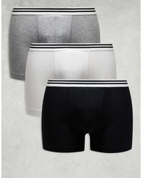 ASOS - 3 Pack Trunk With Striped Waistband - Lyst