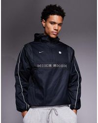 Nike - Chaqueta Negra Y Gris Con Media Cremallera De Tejido Liso Shox De - Lyst