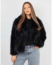 SIMMI - Arabella Oversized Collar Faux Fur Coat - Lyst