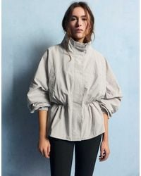 Pull&Bear - High-neck Jacket With Ruching - Lyst