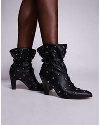ASOS - Emil Studded Paperbag Heeled Ankle Boots - Lyst