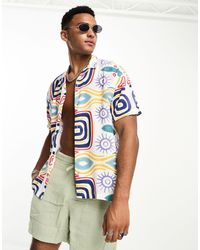 Jack & Jones - Originals Revere Collar Shirt With Mosaic Print - Lyst