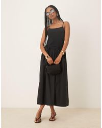 Nobody's Child - Vestido Midi De Tirantes Con Cintura De Pico De - Lyst