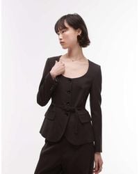 Mango - Slim Belted Waist Blazer Co-ord - Lyst