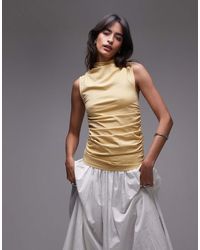 & Other Stories - Top Accollato Senza Maniche Drappeggiato - Lyst