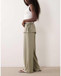 ASOS - Wide Leg Trousers With Scarf Detail - Lyst
