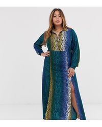 AX Paris Multicolour Giraffe Sleeveless Maxi Dress - Blue