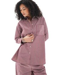 ASOS - Oversized Gestreept Overhemd Met Zakken - Lyst