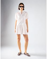 Glamorous - Ruffle Trim Puff Sleeve Tiered Mini Dress - Lyst