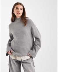 Brave Soul - High Neck Jumper With Wide Sleeves - Lyst