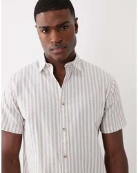 Jack & Jones - Short Sleeve Stripe Oxford Shirt - Lyst