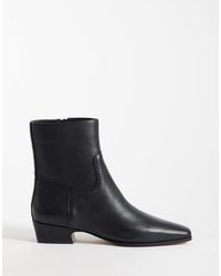 Steve Madden - – dusty – flache, mittelhohe ankle-boots aus em leder - Lyst