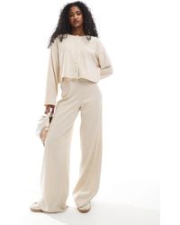 Miss Selfridge - Soft Rib Wide Leg Trouser - Lyst