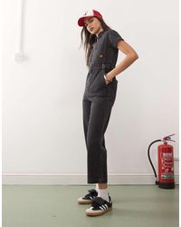 Santa Cruz - Line Up Utility Denim Jumpsuit - Lyst