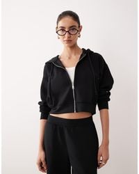 Abercrombie & Fitch - Ypb Cropped Full-zip Fleece Hoodie - Lyst