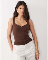 ASOS - Compact Cotton Vest With Curved Neckline - Lyst
