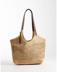 Mango - – bast-handtasche - Lyst