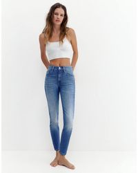 Pull&Bear - Jean skinny taille haute - indigo - Lyst