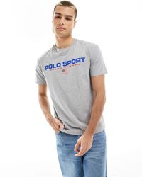Polo Ralph Lauren - Sport capsule - t-shirt classique et oversize avec logo à l'avant - chiné - Lyst