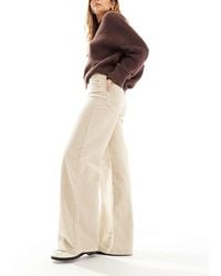 ONLY - Pantalones De Pernera Ancha Y Talle Alto De Pana Hope De -Neutro - Lyst