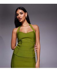Kaiia - Exclusive Premium Sculpting Sweetheart Halterneck Bandage Top - Lyst