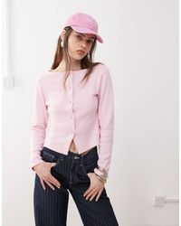 Reclaimed (vintage) - Ribbed Button Through Top - Lyst