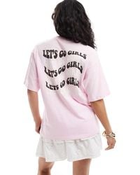 JJXX - Oversized T-Shirt Met Girls-Print Op De Achterkant - Lyst