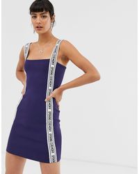 Opening Ceremony Gebreide Mid-jurk Met Logo - Blauw