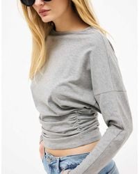 NA-KD - Marked Waist Long Sleeve Jersey Top - Lyst