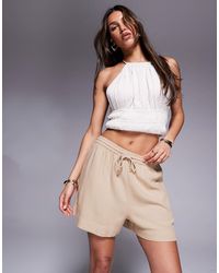 River Island - Linen Mix Shorts - Lyst