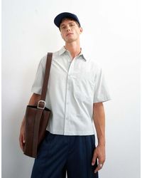 TOPMAN - Relaxed Fit Crop Poplin Shirt - Lyst