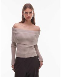 Nia - Saffron Off Shoulder Long Sleeve Sweater - Lyst