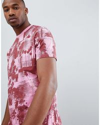 ASOS Asos Relaxed T-shirt With All Over Palm Print - Pink